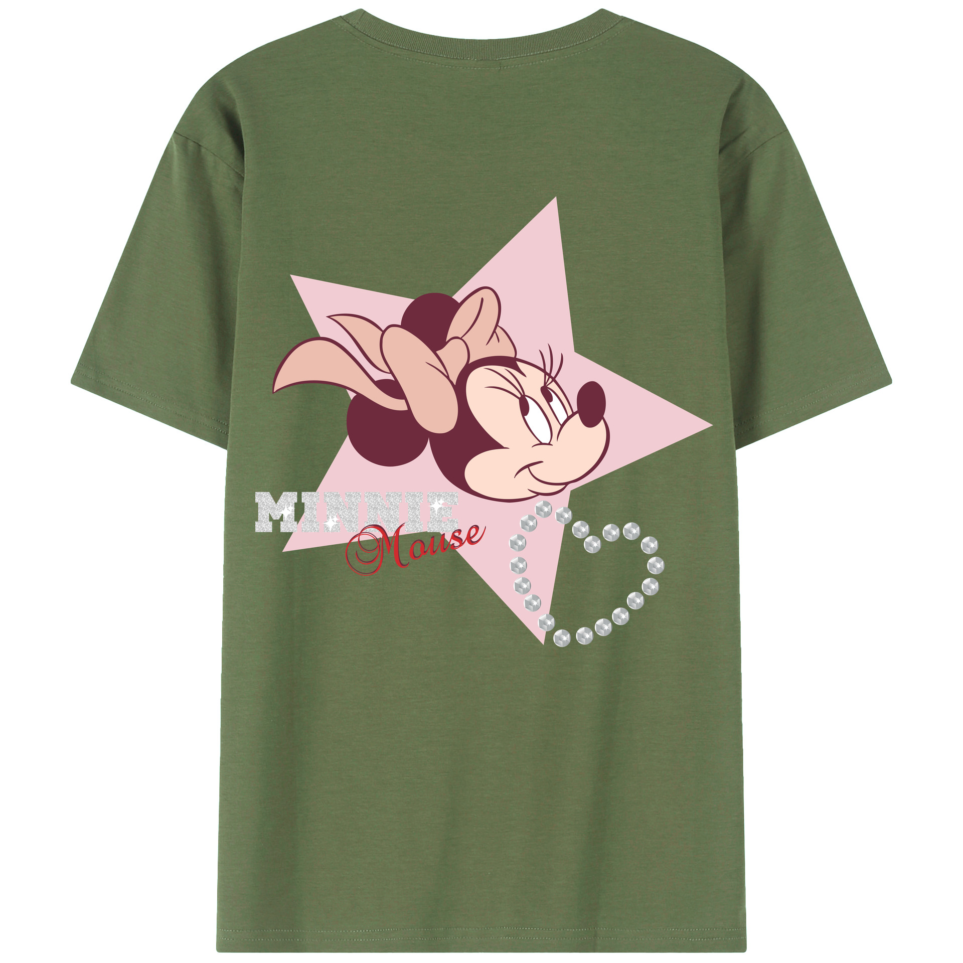 ミッキーマウス Mickey Mouse 綿100％ メンズ半袖Tシャツ（バックプリント） 通気性